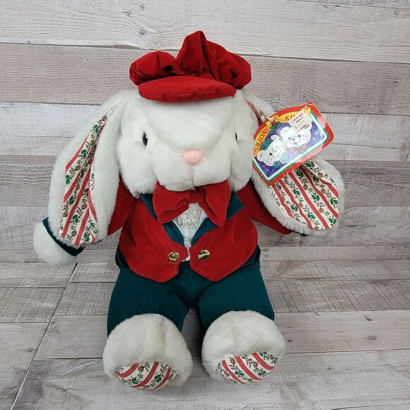 Vintage Christmas Bunny Plush DanDee Boy Girl Holiday Kids Kay Bee Toys - Picture 7 of 16